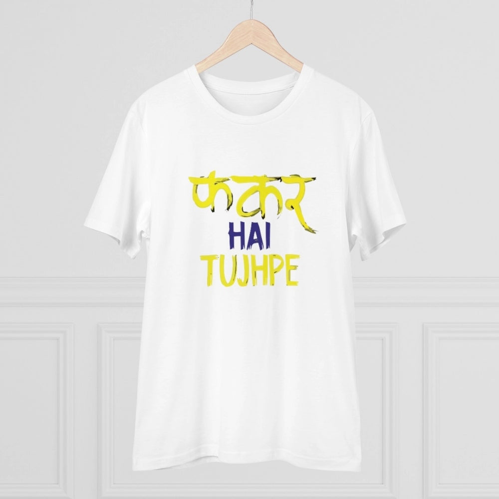 Generisches T-Shirt aus PC-Baumwolle mit Aufdruck „Phakar Hai Tuhjpe“ für Herren (Farbe: Weiß, Fadendichte: 180 g/m²)