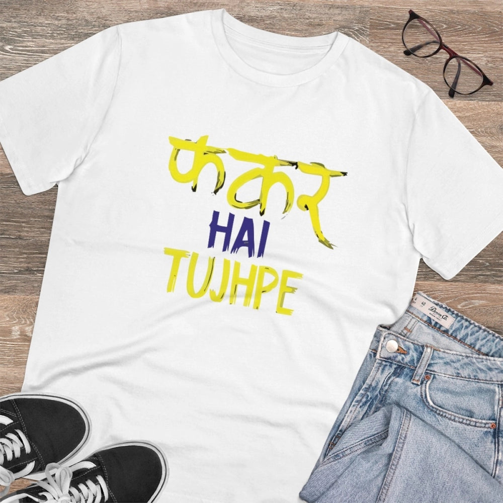 Generic Men's PC Cotton Phakar Hai Tuhjpe Printed T Shirt (Color: White, Thread Count: 180GSM)