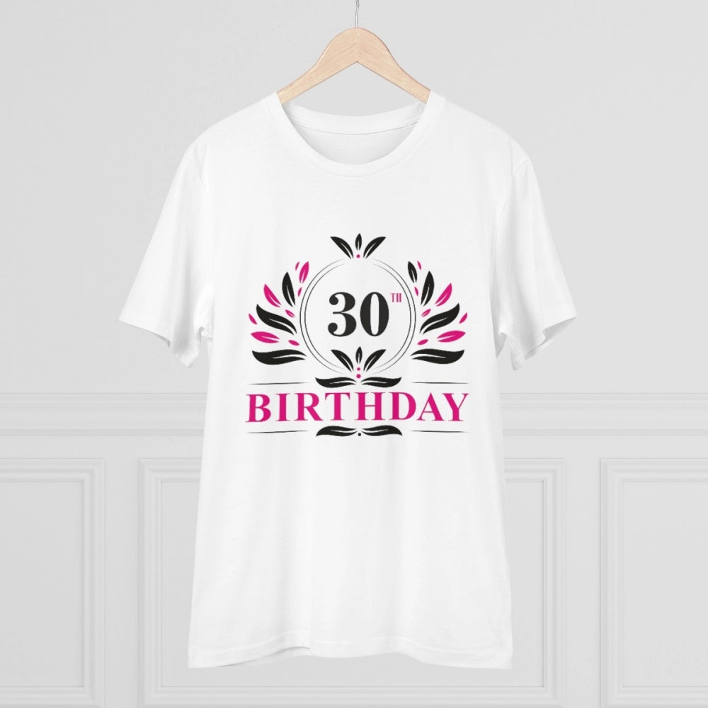 Generisches T-Shirt aus PC-Baumwolle für Herren mit Aufdruck zum 30. Geburtstag (Farbe: Weiß, Fadendichte: 180 g/m²)