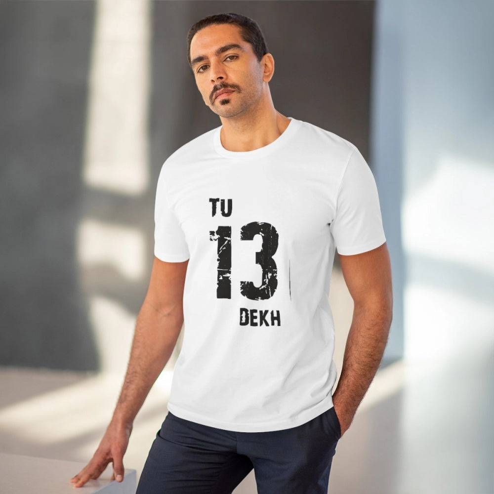 Generisches T-Shirt aus PC-Baumwolle „TU 13 Dekh“ mit Aufdruck für Herren (Farbe: Weiß, Fadendichte: 180 g/m²)