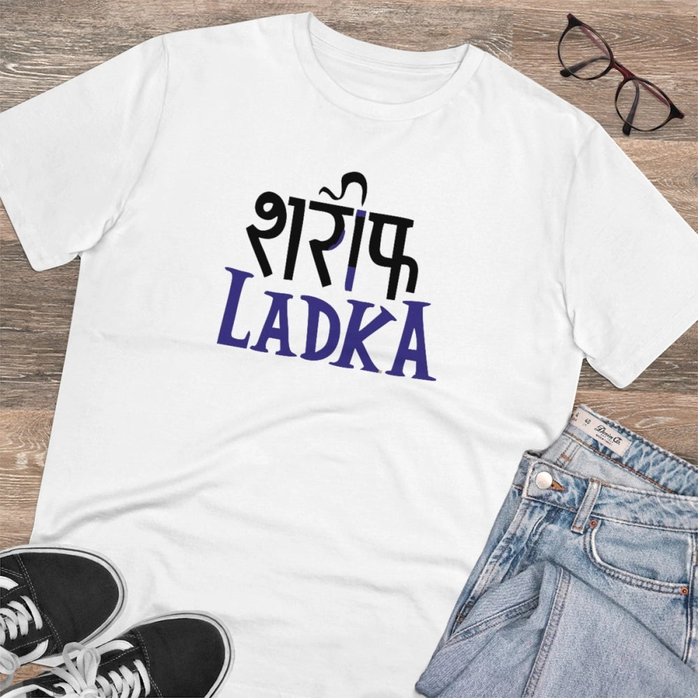 Generic Men's PC Cotton Sarif Ladka Printed T Shirt (Color: White, Thread Count: 180GSM)