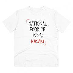 Generisches T-Shirt aus PC-Baumwolle mit Aufdruck „India Kasam“ für Herren (Farbe: Weiß, Fadendichte: 180 g/m²)