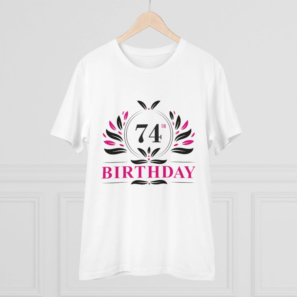 Generisches T-Shirt aus PC-Baumwolle für Herren mit Aufdruck zum 74. Geburtstag (Farbe: Weiß, Fadendichte: 180 g/m²)