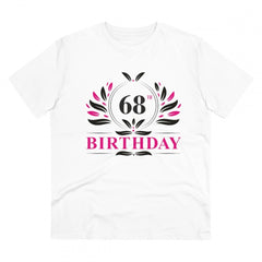 Generisches T-Shirt aus PC-Baumwolle für Herren mit Aufdruck „68. Geburtstag“ (Farbe: Weiß, Fadendichte: 180 g/m²)