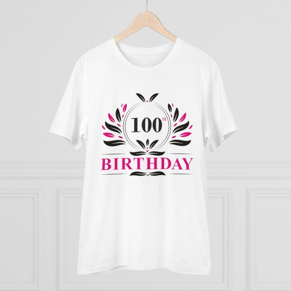 Generisches T-Shirt aus PC-Baumwolle für Herren mit Aufdruck zum 100. Geburtstag (Farbe: Weiß, Fadendichte: 180 g/m²)