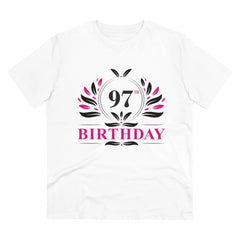 Generic Men's PC Cotton 97th Birthday Printed T Shirt (Color: White, Thread Count: 180GSM)