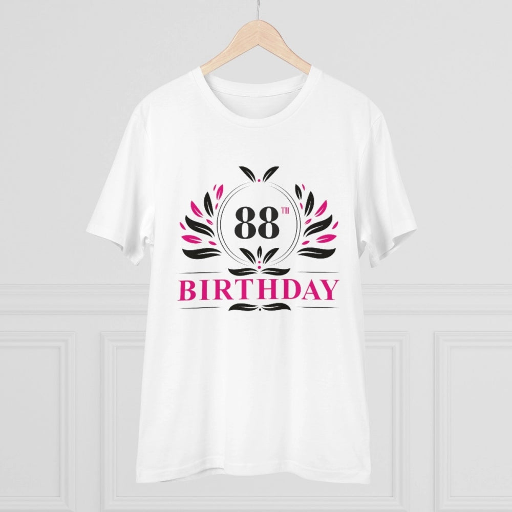 Generisches T-Shirt aus PC-Baumwolle für Herren mit Aufdruck „88. Geburtstag“ (Farbe: Weiß, Fadendichte: 180 g/m²)