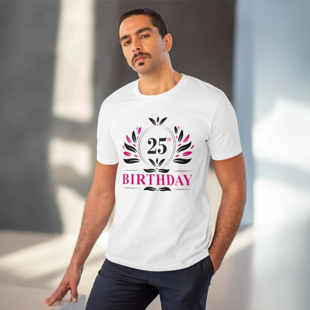 Generisches T-Shirt aus PC-Baumwolle für Herren mit Aufdruck zum 25. Geburtstag (Farbe: Weiß, Fadendichte: 180 g/m²)