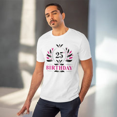 Generisches T-Shirt aus PC-Baumwolle für Herren mit Aufdruck zum 25. Geburtstag (Farbe: Weiß, Fadendichte: 180 g/m²)