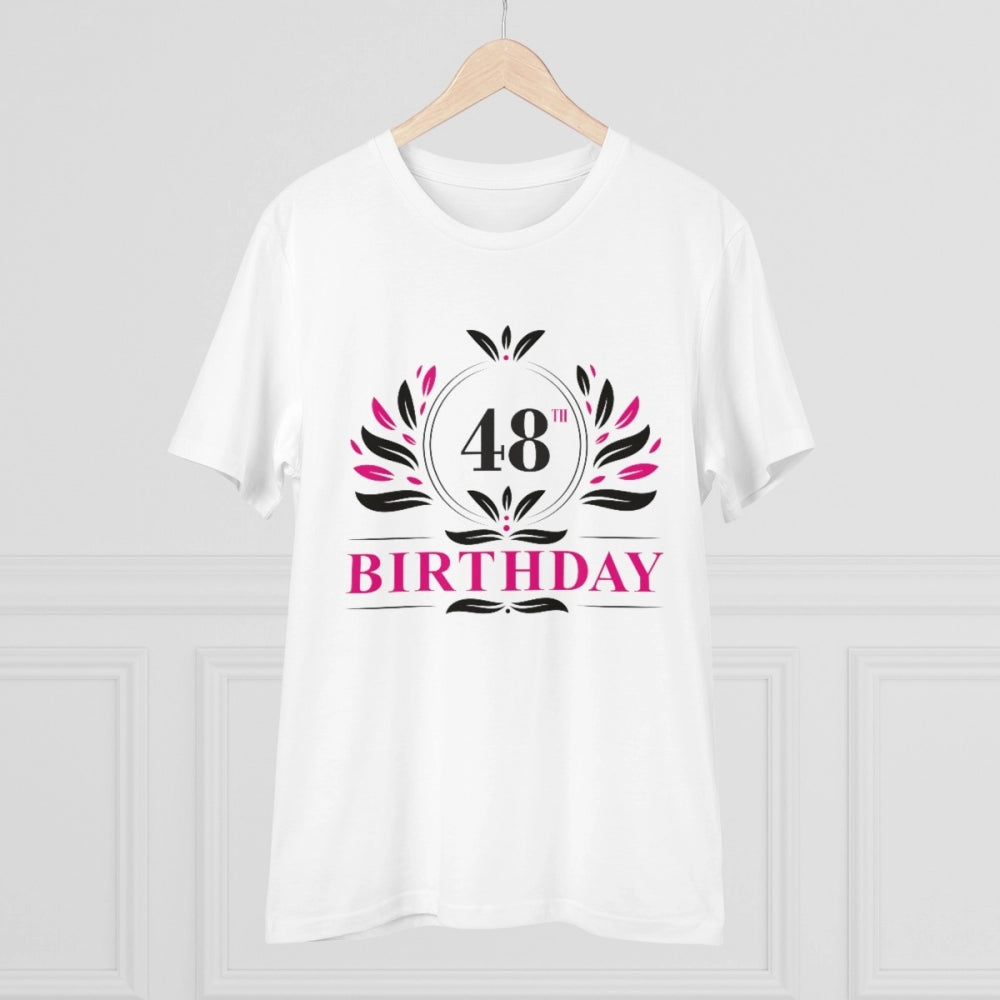 Generisches T-Shirt aus PC-Baumwolle für Herren mit Aufdruck zum 48. Geburtstag (Farbe: Weiß, Fadendichte: 180 g/m²)