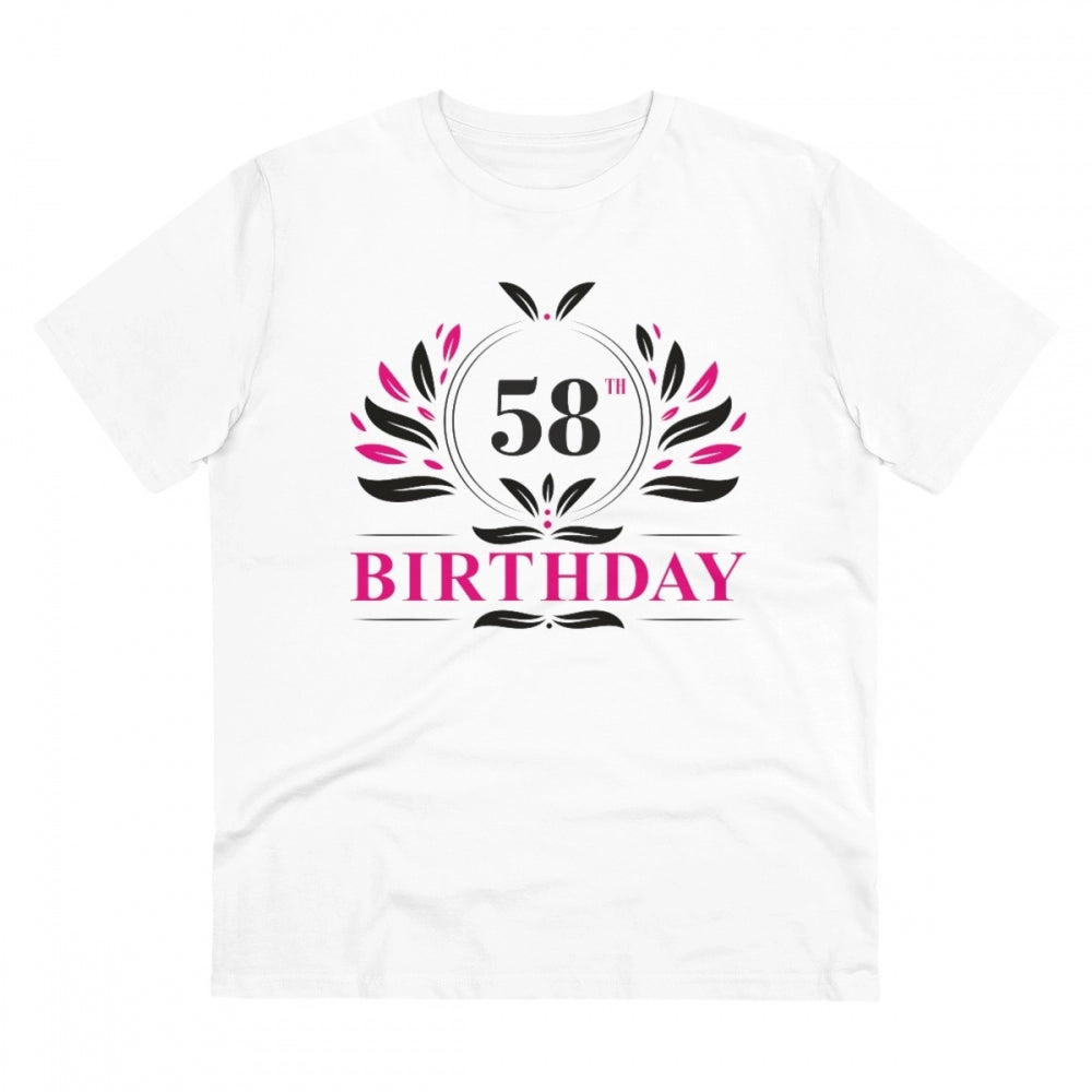 Generisches T-Shirt aus PC-Baumwolle für Herren mit Aufdruck zum 58. Geburtstag (Farbe: Weiß, Fadendichte: 180 g/m²)