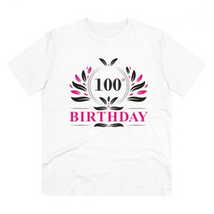 Generisches T-Shirt aus PC-Baumwolle für Herren mit Aufdruck zum 100. Geburtstag (Farbe: Weiß, Fadendichte: 180 g/m²)