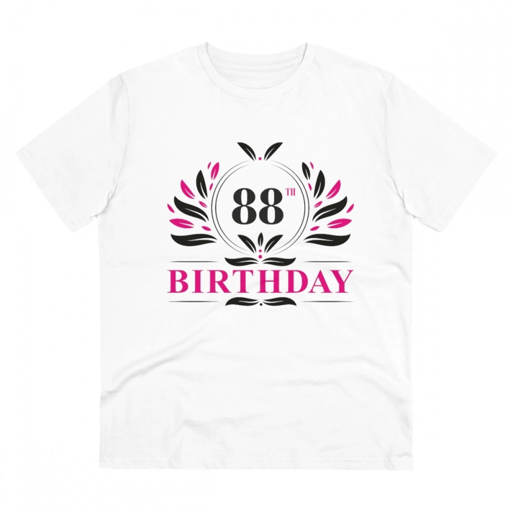 Generisches T-Shirt aus PC-Baumwolle für Herren mit Aufdruck „88. Geburtstag“ (Farbe: Weiß, Fadendichte: 180 g/m²)