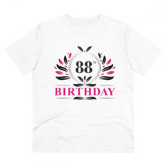 Generisches T-Shirt aus PC-Baumwolle für Herren mit Aufdruck „88. Geburtstag“ (Farbe: Weiß, Fadendichte: 180 g/m²)