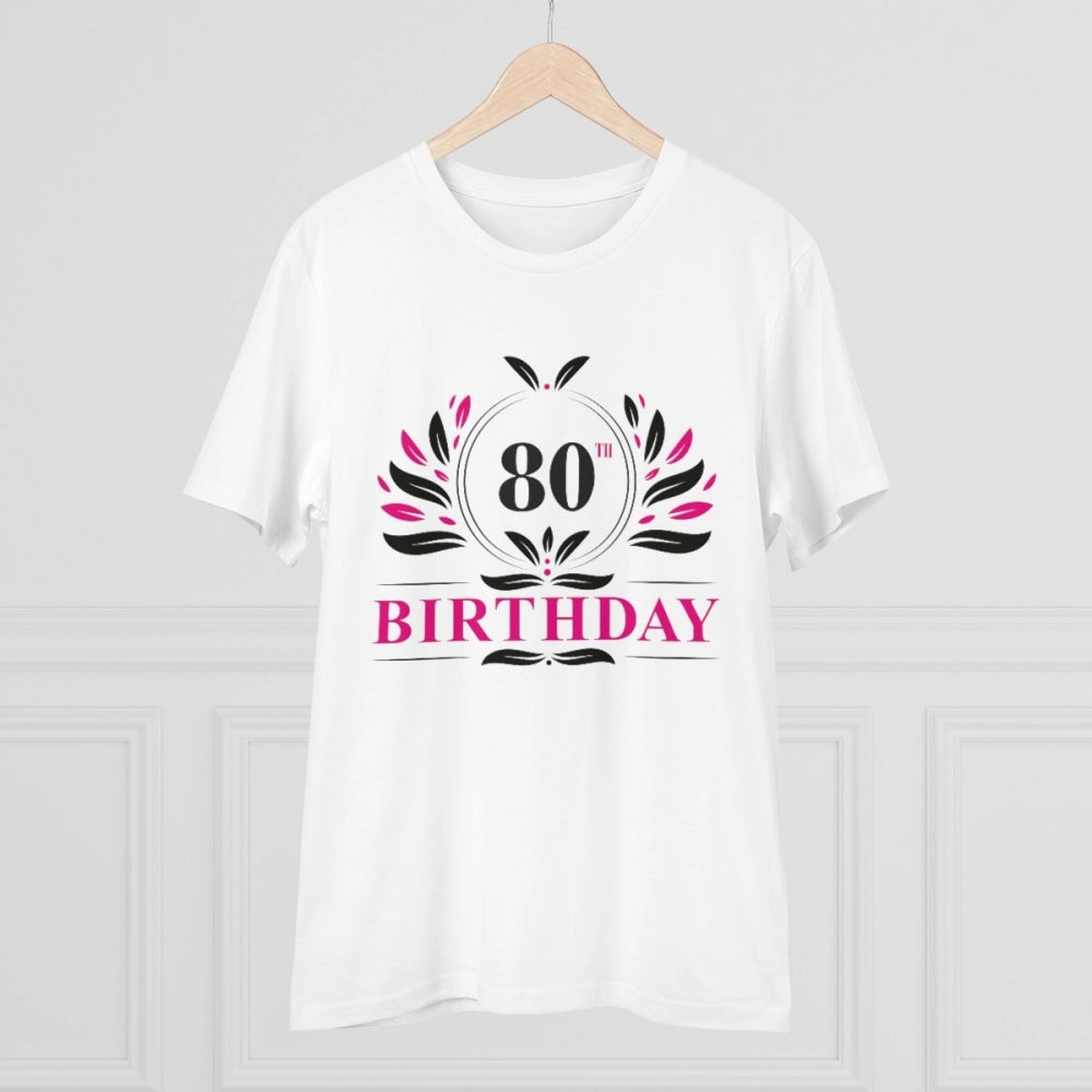 Generisches T-Shirt aus PC-Baumwolle für Herren mit Aufdruck zum 80. Geburtstag (Farbe: Weiß, Fadendichte: 180 g/m²)