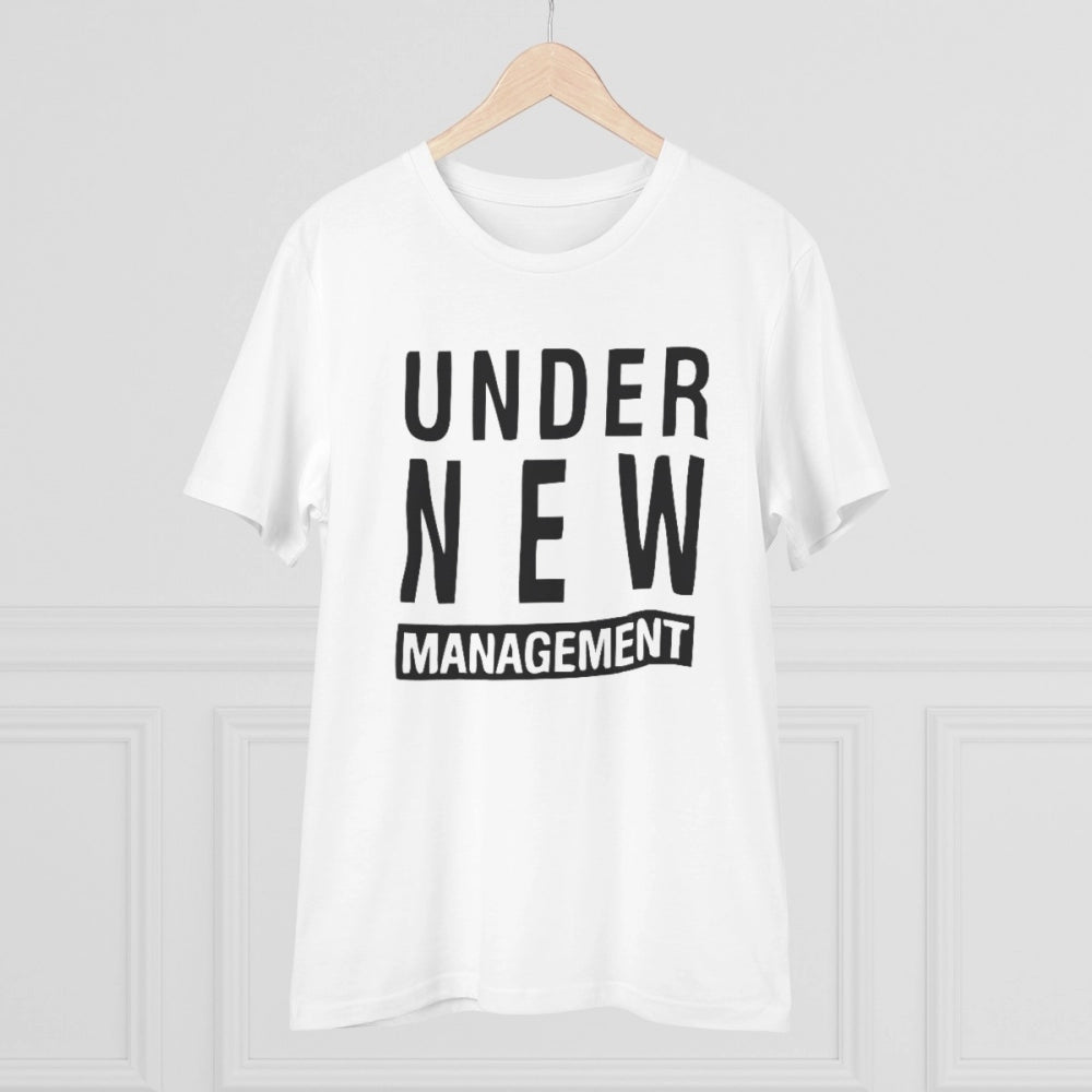 Generic Men's PC Cotton Under New Management Desing Printed T Shirt (Color: White, Thread Count: 180GSM)