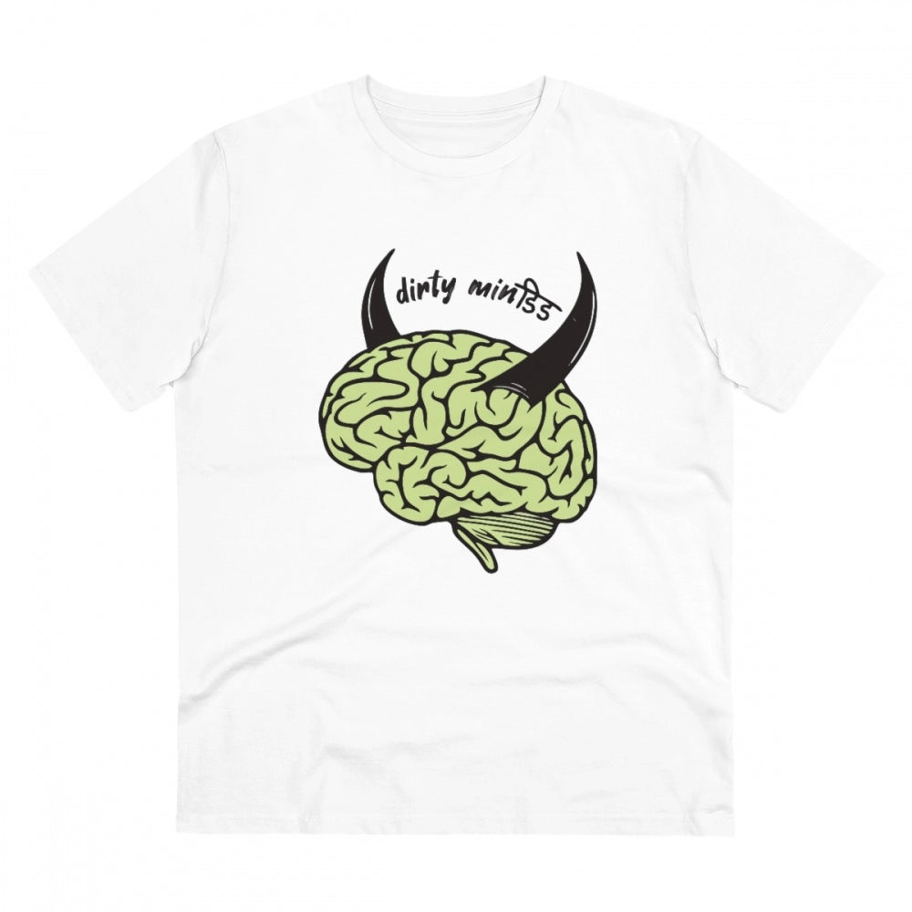 Generisches T-Shirt aus PC-Baumwolle mit Aufdruck „Dirty Minddid“ für Herren (Farbe: Weiß, Fadendichte: 180 g/m²)