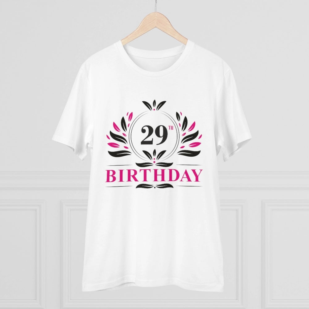 Generisches T-Shirt aus PC-Baumwolle für Herren mit Aufdruck „29. Geburtstag“ (Farbe: Weiß, Fadendichte: 180 g/m²)