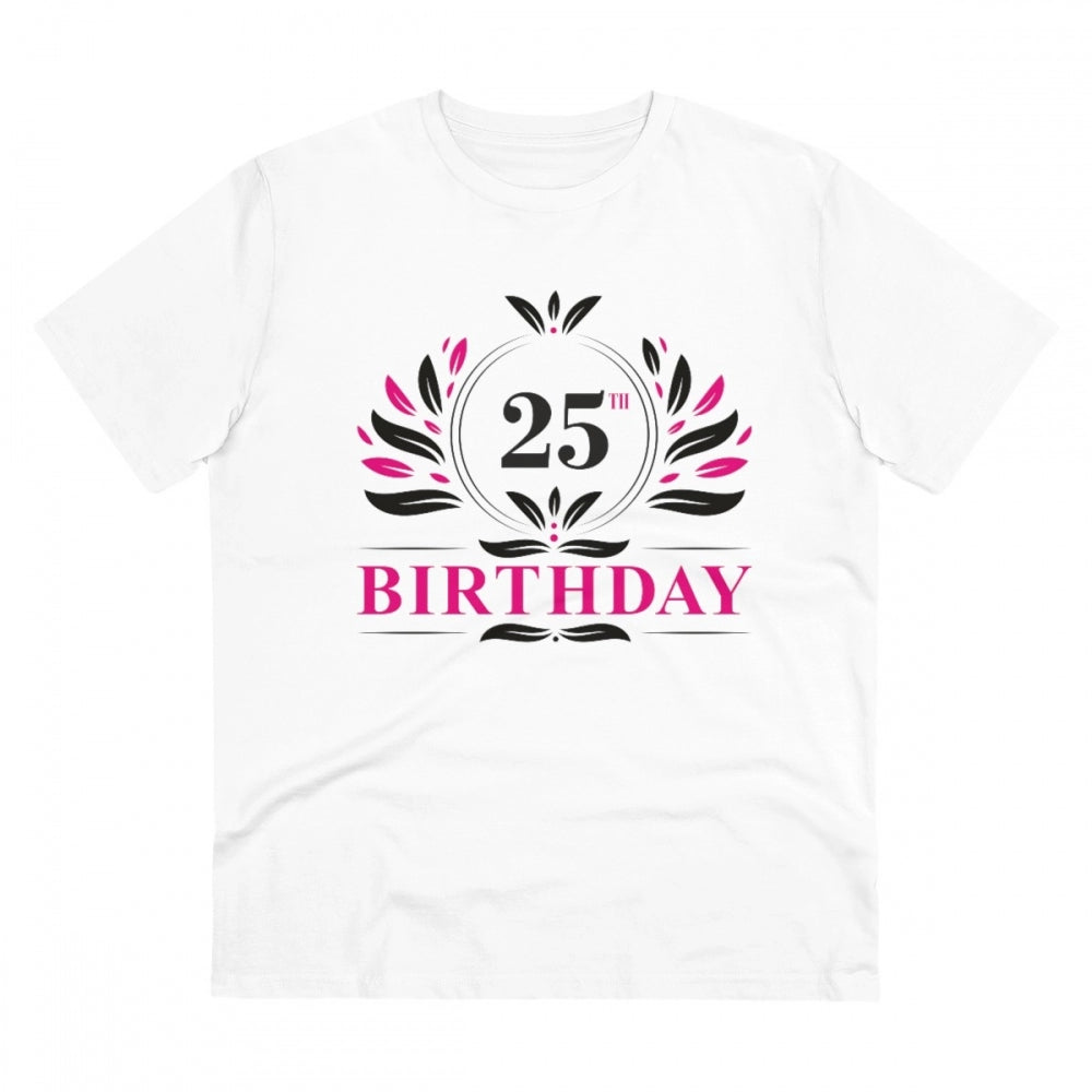 Generisches T-Shirt aus PC-Baumwolle für Herren mit Aufdruck zum 25. Geburtstag (Farbe: Weiß, Fadendichte: 180 g/m²)