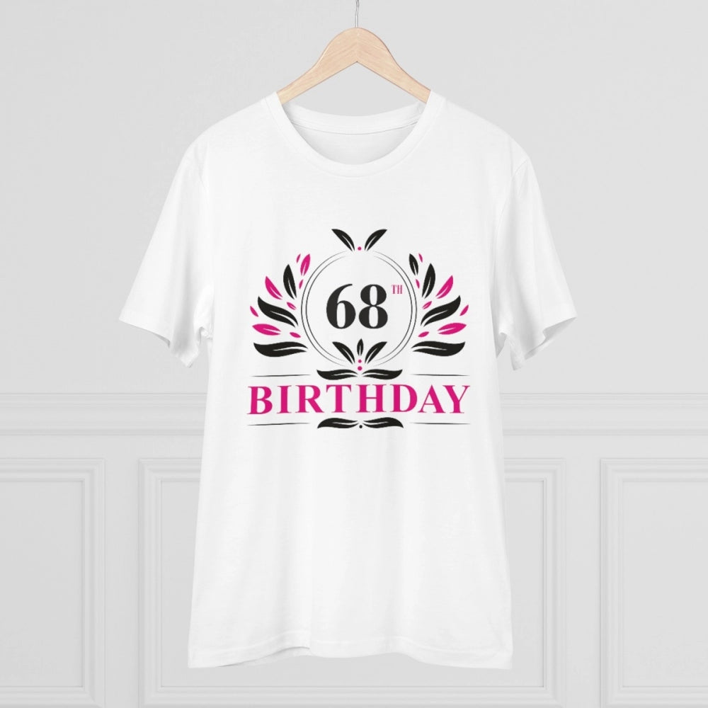 Generisches T-Shirt aus PC-Baumwolle für Herren mit Aufdruck „68. Geburtstag“ (Farbe: Weiß, Fadendichte: 180 g/m²)