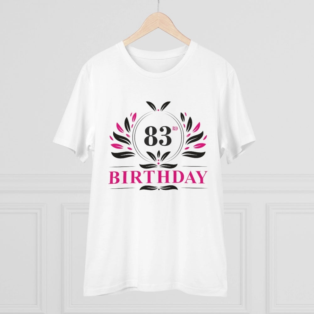 Generic Men's PC Cotton 83rd Birthday Printed T Shirt (Color: White, Thread Count: 180GSM)