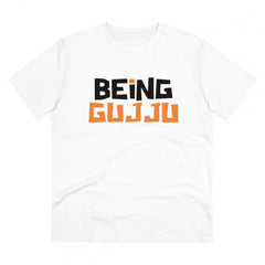 Generisches T-Shirt aus PC-Baumwolle mit „Being Gujju“-Aufdruck für Herren (Farbe: Weiß, Fadendichte: 180 g/m²)