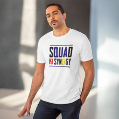 Generisches T-Shirt aus PC-Baumwolle „Squed Ki Syneagy“ für Herren mit Aufdruck (Farbe: Weiß, Fadendichte: 180 g/m²)