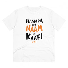 Generisches T-Shirt aus PC-Baumwolle „Hamara To Name Hi Kaafi Hai“ für Herren mit Aufdruck (Farbe: Weiß, Fadendichte: 180 g/m²)