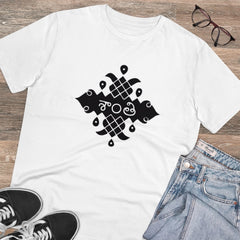 Generisches T-Shirt für Herren aus PC-Baumwolle mit Telugu-Design und Aufdruck (Farbe: Weiß, Fadendichte: 180 g/m²)