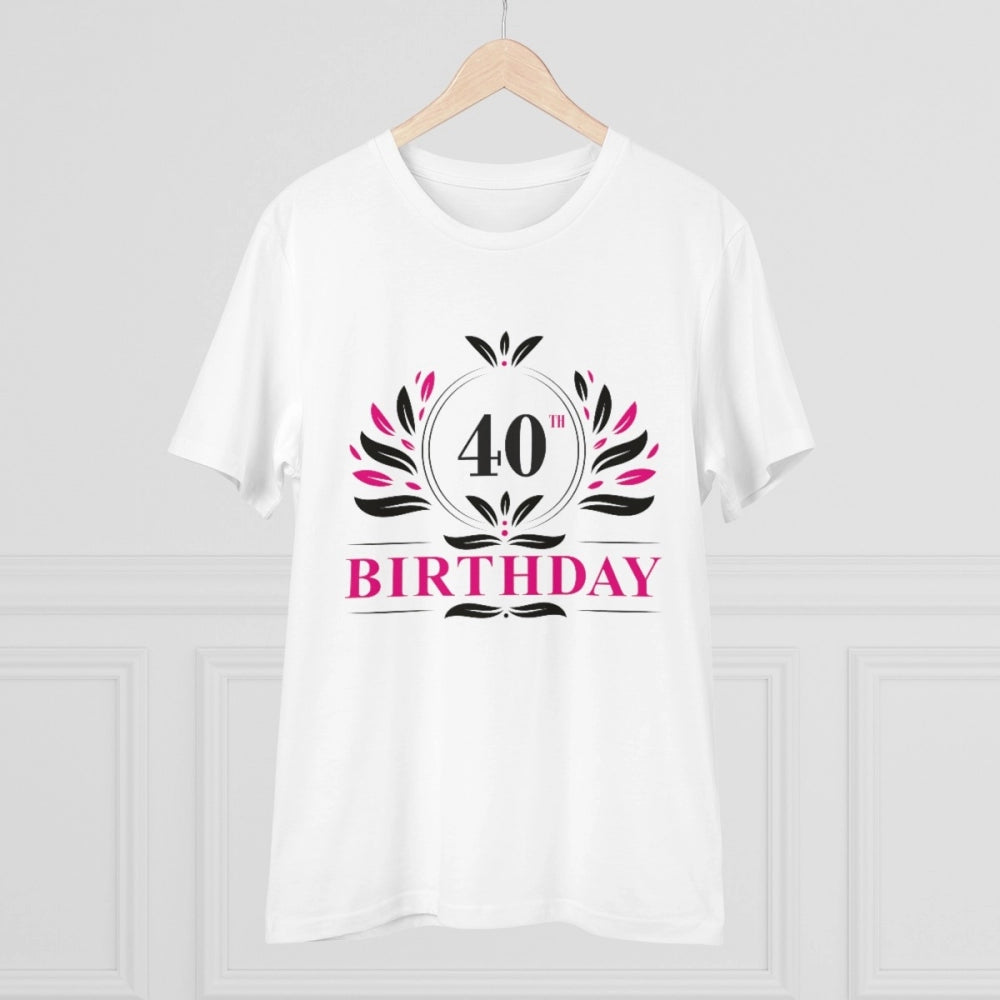 Generisches T-Shirt aus PC-Baumwolle für Herren mit Aufdruck zum 40. Geburtstag (Farbe: Weiß, Fadendichte: 180 g/m²)