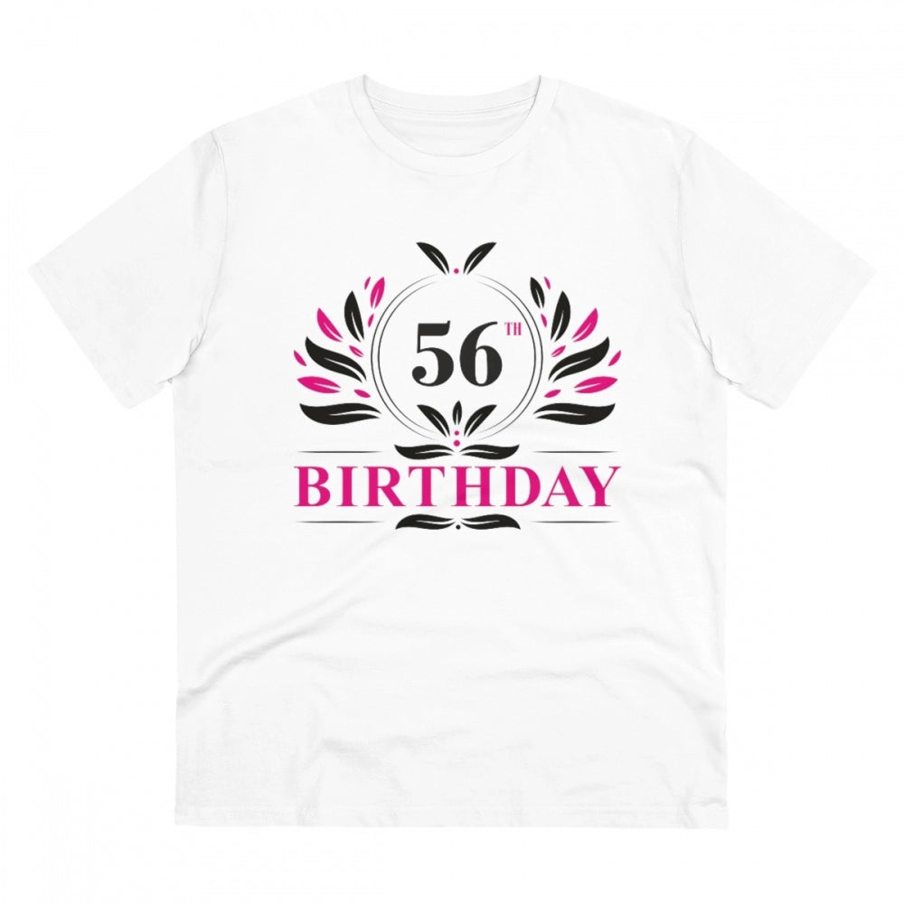 Generisches T-Shirt aus PC-Baumwolle für Herren mit Aufdruck zum 56. Geburtstag (Farbe: Weiß, Fadendichte: 180 g/m²)