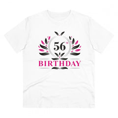 Generisches T-Shirt aus PC-Baumwolle für Herren mit Aufdruck zum 56. Geburtstag (Farbe: Weiß, Fadendichte: 180 g/m²)