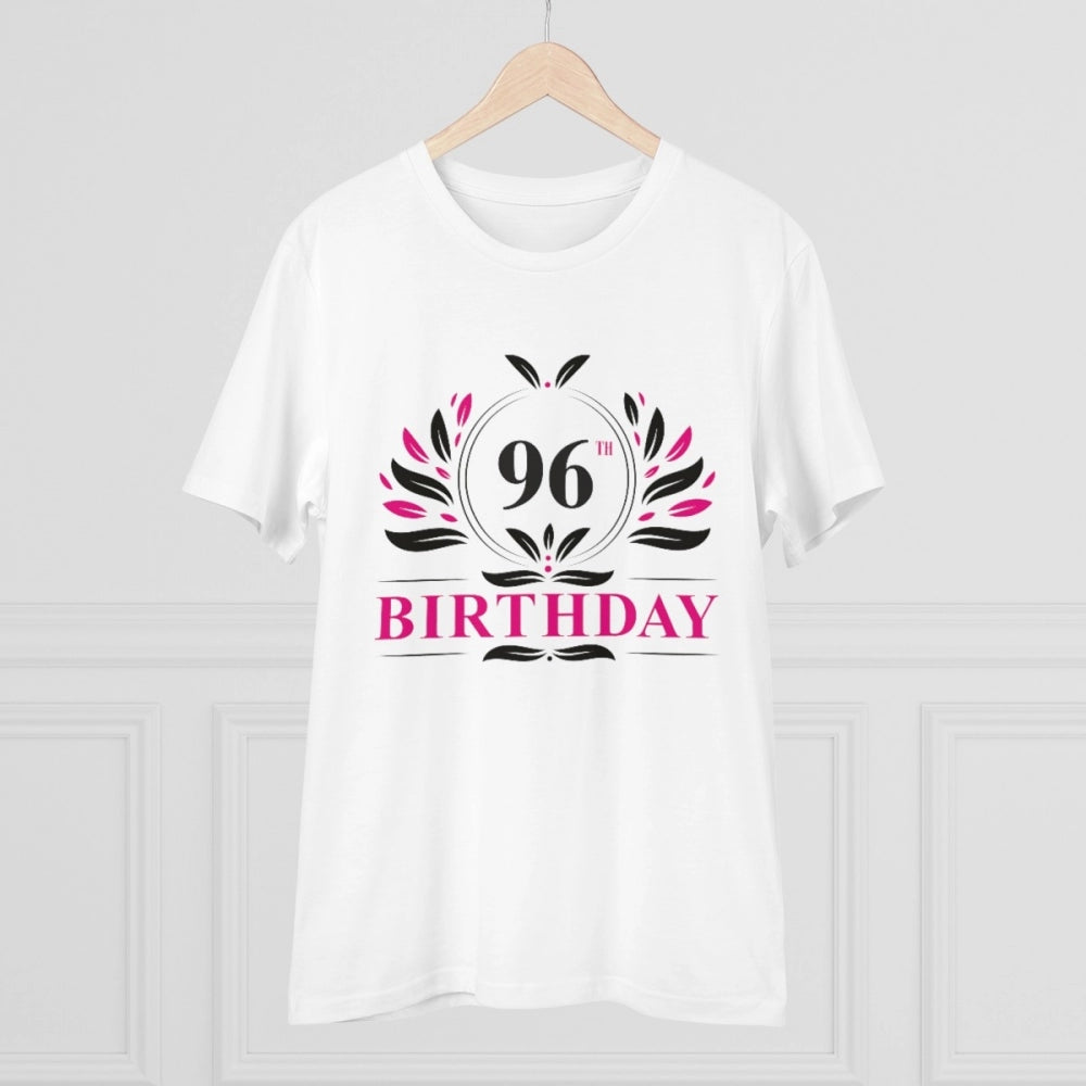 Generisches T-Shirt aus PC-Baumwolle für Herren mit Aufdruck „96. Geburtstag“ (Farbe: Weiß, Fadendichte: 180 g/m²)