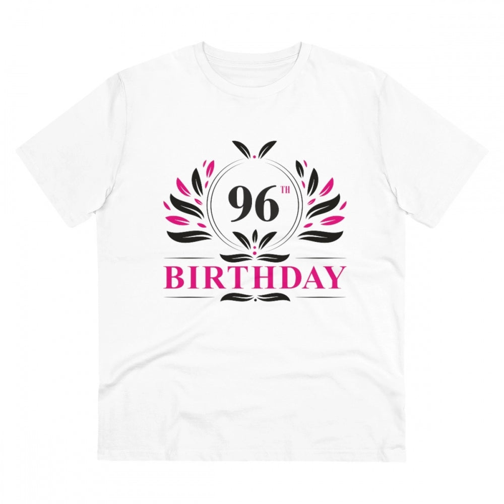 Generisches T-Shirt aus PC-Baumwolle für Herren mit Aufdruck „96. Geburtstag“ (Farbe: Weiß, Fadendichte: 180 g/m²)