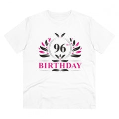 Generisches T-Shirt aus PC-Baumwolle für Herren mit Aufdruck „96. Geburtstag“ (Farbe: Weiß, Fadendichte: 180 g/m²)