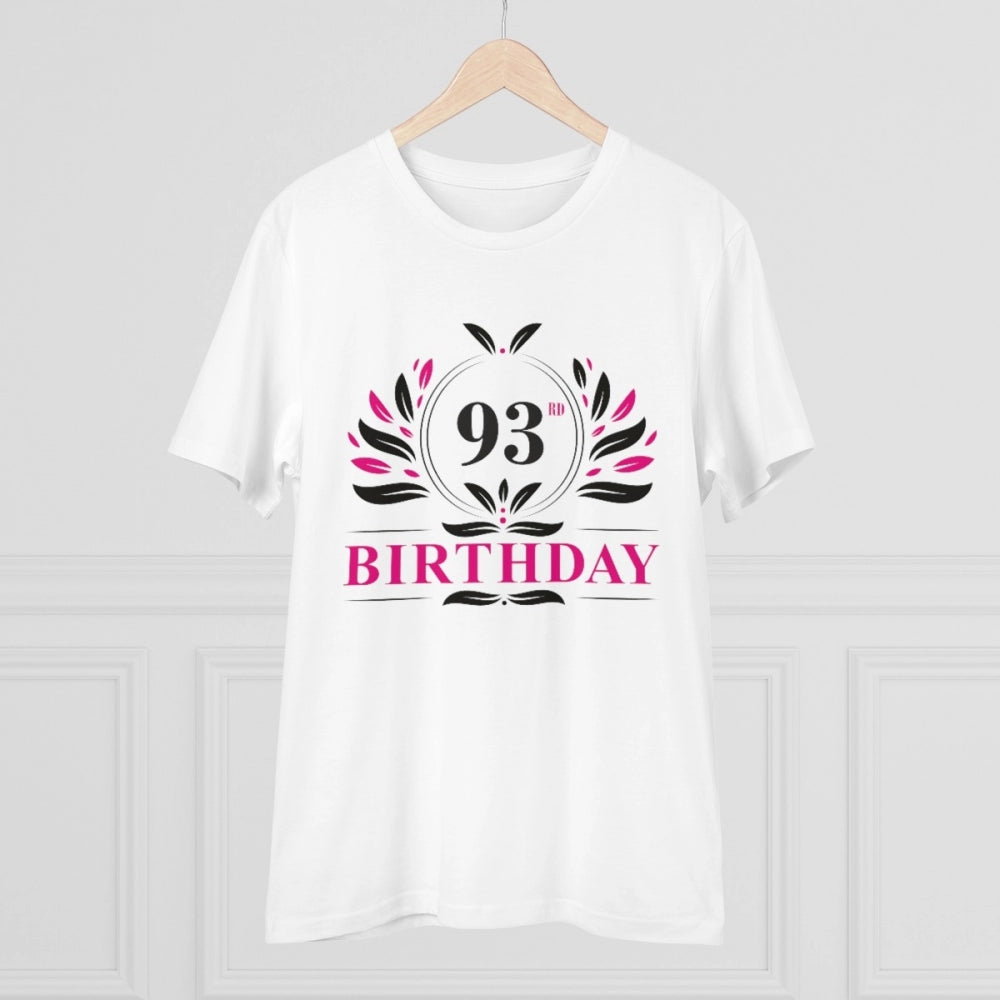 Generisches T-Shirt aus PC-Baumwolle für Herren mit Aufdruck „93. Geburtstag“ (Farbe: Weiß, Fadendichte: 180 g/m²)