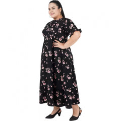 Generisches schwarzes Maxikleid für Damen (Farbe: Schwarz, Material: Poly-Krêpe)