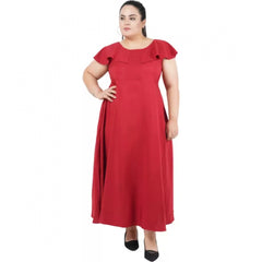 Generisches figurbetontes, ausgestelltes Kleid in Kastanienbraun für Damen (Farbe: Kastanienbraun, Material: Polyester)