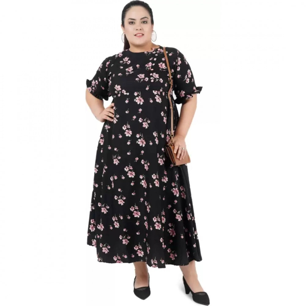 Generisches schwarzes Maxikleid für Damen (Farbe: Schwarz, Material: Poly-Krêpe)