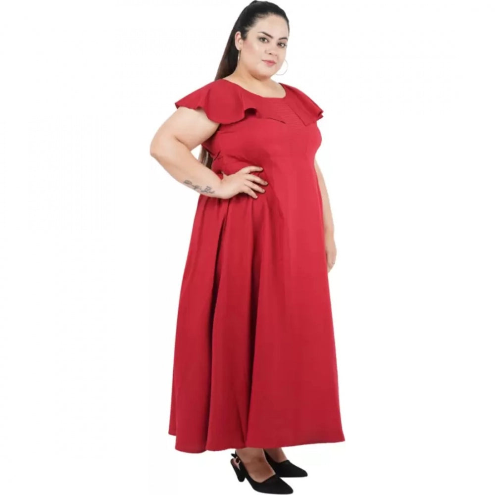 Generisches figurbetontes, ausgestelltes Kleid in Kastanienbraun für Damen (Farbe: Kastanienbraun, Material: Polyester)