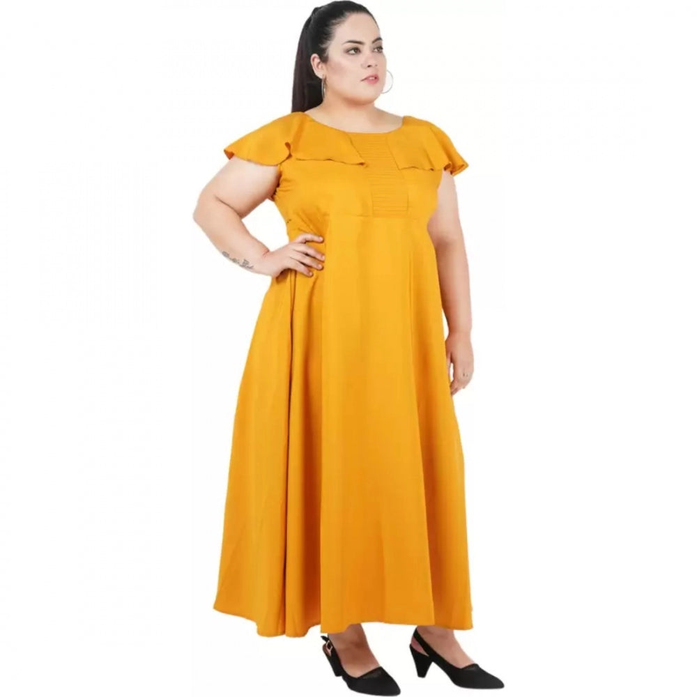 Generisches figurbetontes, ausgestelltes Kleid für Damen in Gelb (Farbe: Gelb, Material: Polyester)