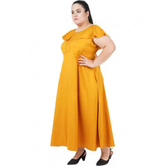 Generisches figurbetontes, ausgestelltes Kleid für Damen in Gelb (Farbe: Gelb, Material: Polyester)