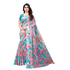 Generic Women's Cotton Silk Saree With Blouse (Multi Color, 5-6mtrs)