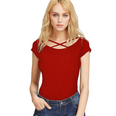 Generic Women's Western Wear Hosiery T Shirts (Red)