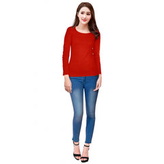 Generic Women's Western Wear Hosiery T Shirts (Red)