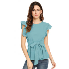 Generische Damen Western Wear Strumpfwaren T-Shirts (Hellblau)