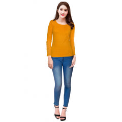 Generic Women's Western Wear Hosiery T Shirts (Yellow)