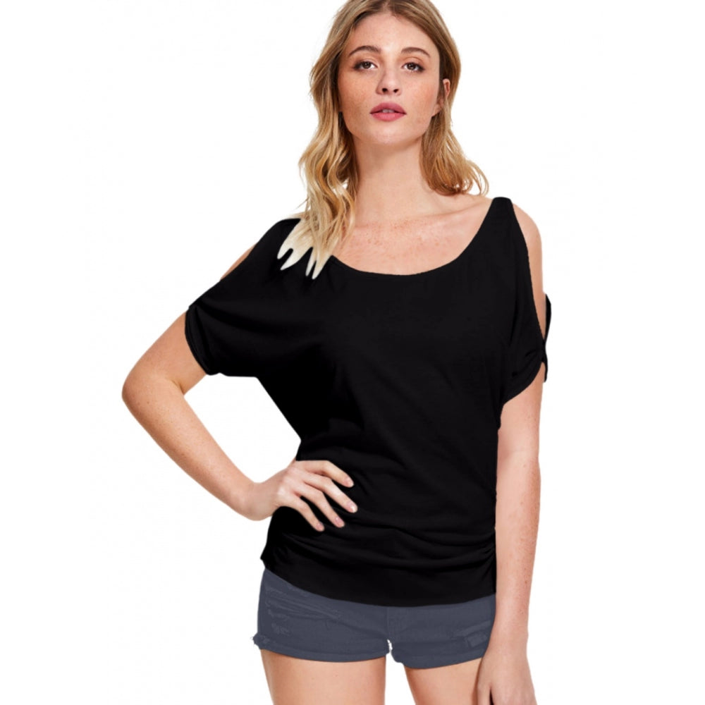 Generic Women's Western Wear Hosiery T Shirts (Black)