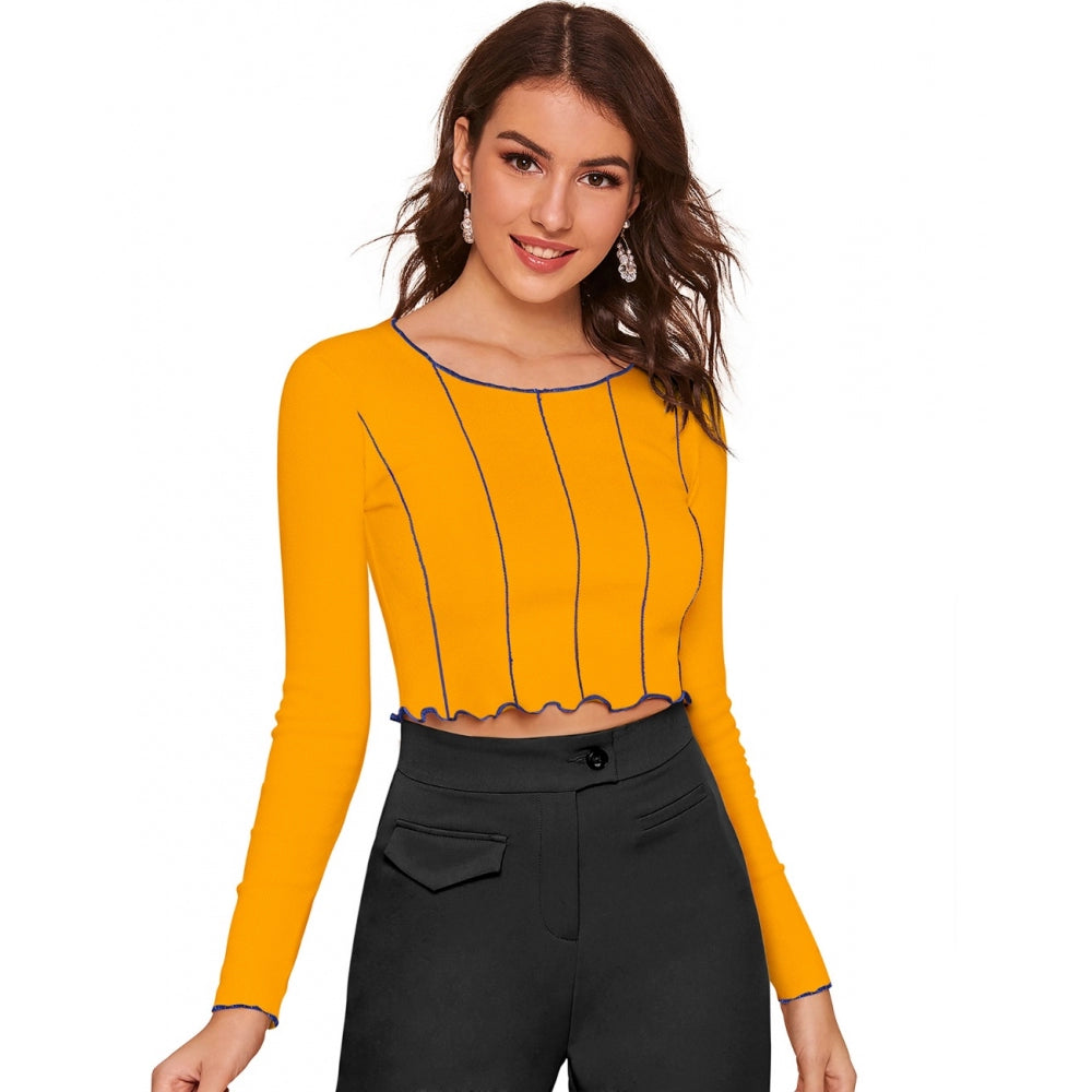 Generisches Damen-Western-Wear-Hosiery-Crop-Top (Gelb)