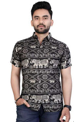 Rayon Printed Half Sleeves Regular Fit Mens Casual Shirt